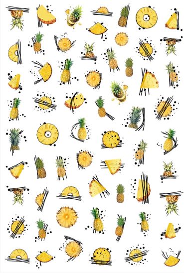 Слайдер-дизайн Crazy Shine Nails mini: Ананасы 2