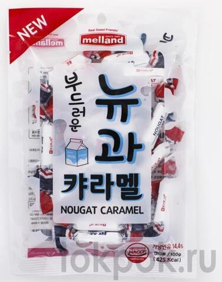 Карамель с молочным вкусом Melland Nougat caramel candy, 100 гр