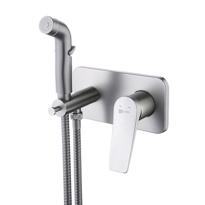 смеситель биде LEMARK Bronx встраиваемый, с гигиеническим душем, графит LM3720GM