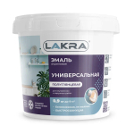 ЛАКРА  Эмаль акриловая универсальная  Белая полуглянцевая 0,9кг (LAKRA)