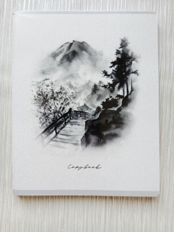 Тетрадь 96 листов А5+. "Восточные пейзажи", общая, клетка. Формат А5+ (163*203 мм). Арт.120050. С полями. Комплект 5 шт.