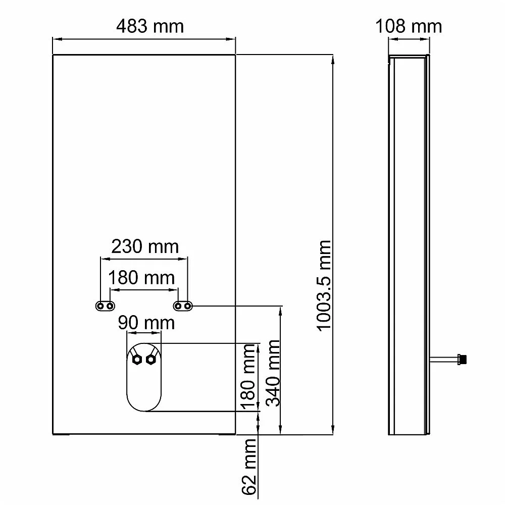 Инсталляция для биде со смесителем WasserKraft Naab 86BDT.050.BL.SQ5506 черная панель/смеситель золото матовое