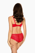 Трусики-слипы из эластичного трикотажа и ажура (Размер: S) (Цвет: красный)