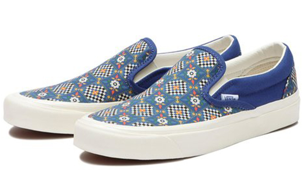 Vans Classic Slip On 98 Dx Anaheim Factory Tile Checkerboard Blue