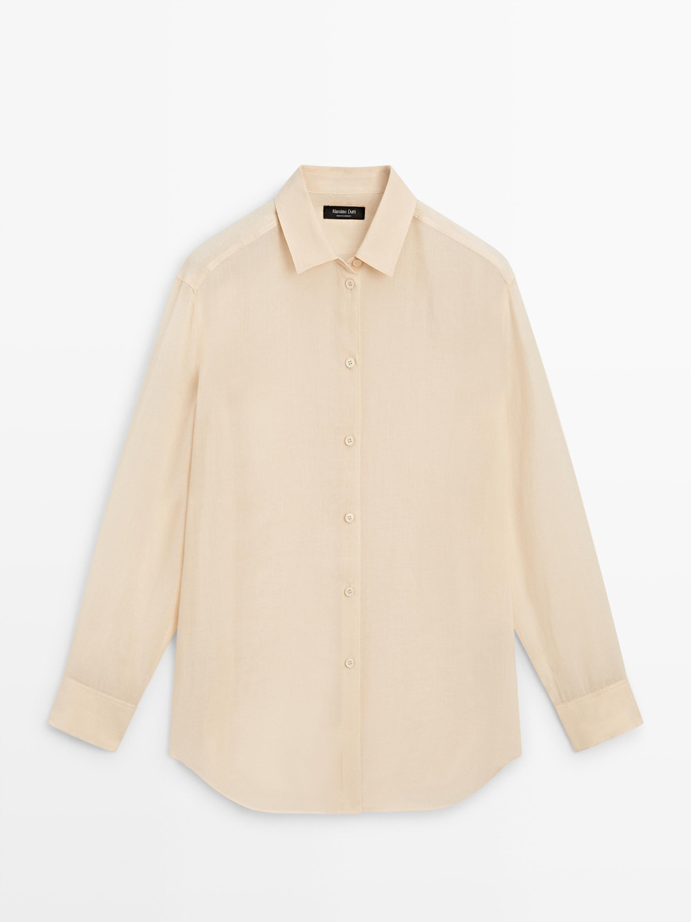 Massimo Dutti Рубашка свободного кроя с рубашечным воротником, бронзовый