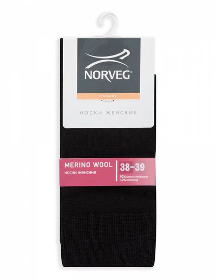 Термоноски женские Norveg Merino Wool 9МWRU-002,черный