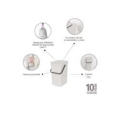 Brabantia - Контейнер для мусора Sort &amp; Go 12л Светло-серый / артикул   213281  / GTIN 8710755213281