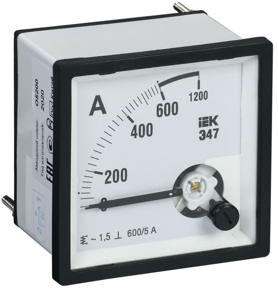Амперметр Э47 96х96мм 600/5А кл. точн. 1.5 IEK IPA20-6-0600-E Амперметр Э47 96х96мм 600/5А кл. точн. 1.5 IEK IPA20-6-0600-E