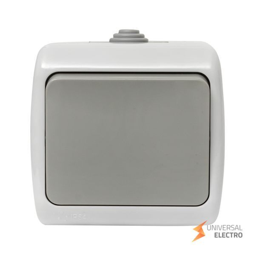 Мурманск Выключатель 1-клавишный 10А IP54 серый EKF