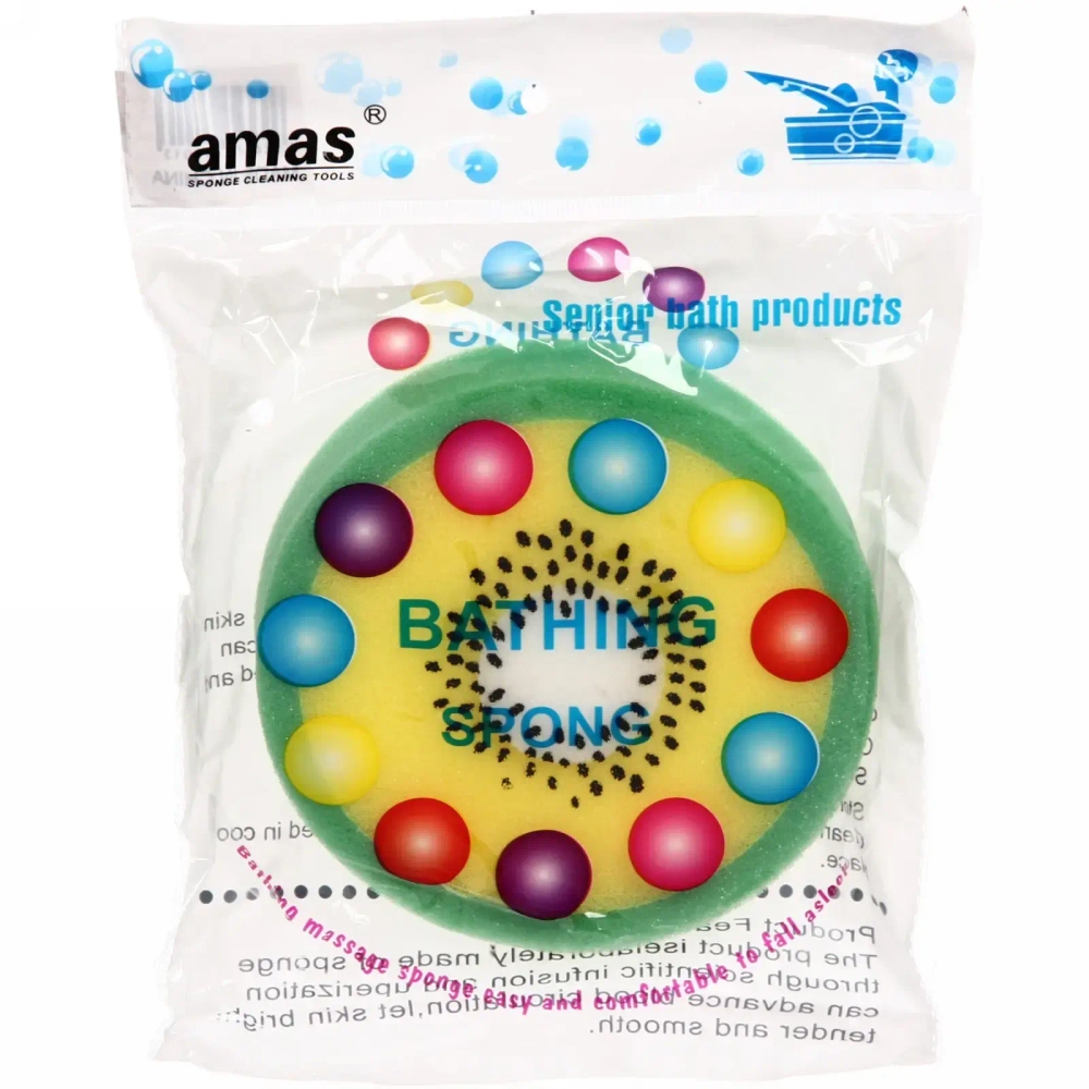 Губка для тела банная поролоновая «Наслаждение - Сочный киви», d-12,5см