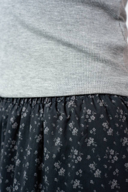 Юбка из хлопка ярусная в мелкий цветочек в макси длине