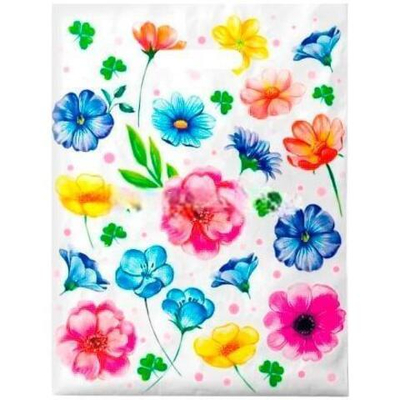 Пакет с прорубной ручкой ПВД 30х40 (35 мкм) "Ситец" (50/1000 шт.) Интерпак