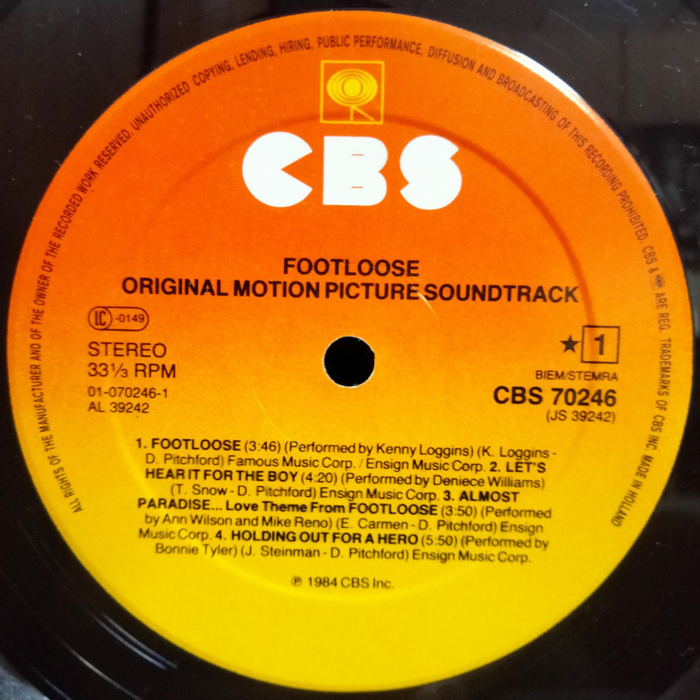 Soundtrack / Footloose (Original Soundtrack Of The Paramount Motion Picture)(LP)