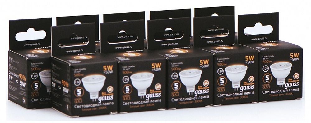 Лампа светодиодная Gauss  GU5.3 5Вт 3000K 201505105