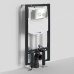 Унитаз подвесной WasserKRAFT Berkel 56TLT.010.ME.BN01.H001 безободковый, с инсталляцией Vils 56, с крышкой микролифт, белый/кнопка никель