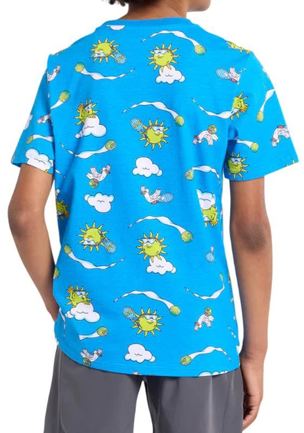 Футболка для мальчика теннисная Australian Open Dated - небесный