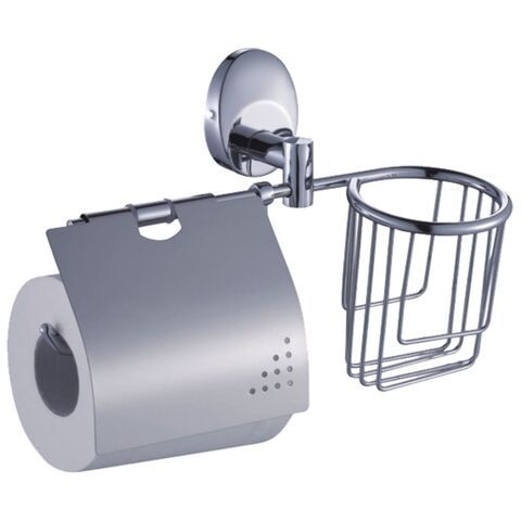 Держатель для туалетной бумаги, с корзинкой, мет-л, хром, Solinne, Modern, 2512.006