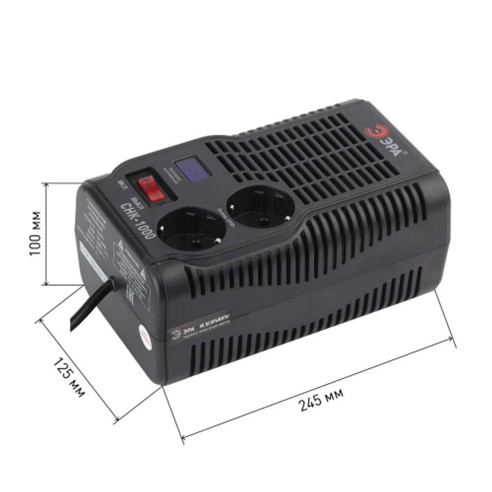 СНК-1000 ЭРА Стабилизатор напр. компакт, 160-260В/220В, 1000ВА | Компактные