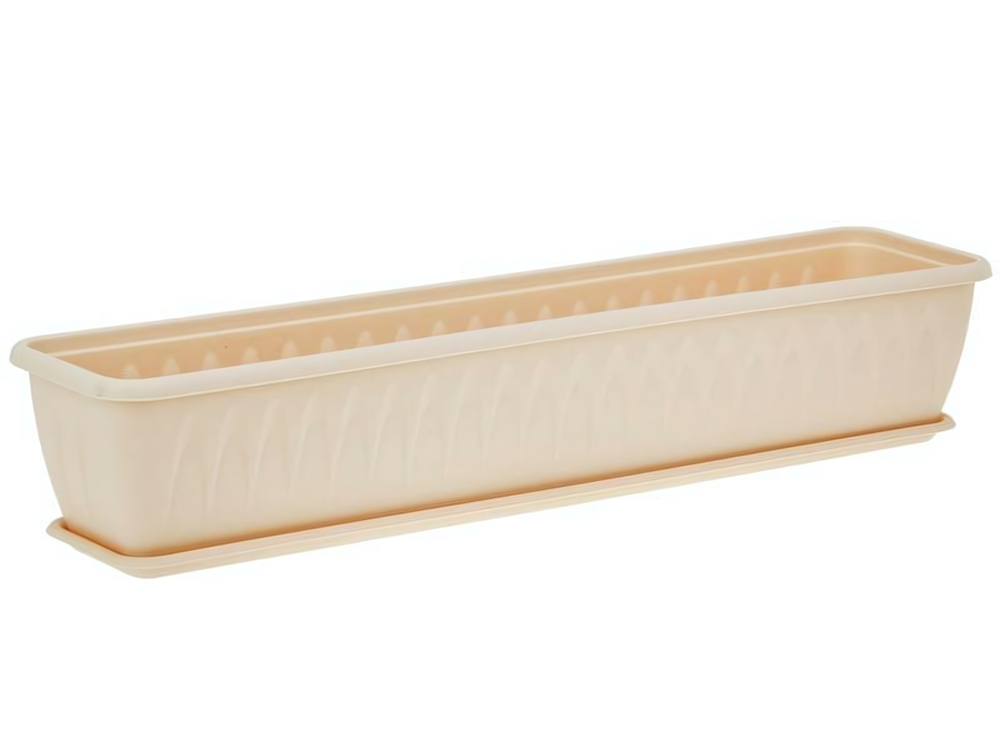 Ящик балконный Алиция 1000мм с поддоном (белая глина)