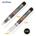 Маркер меловой БЕЛЫЙ, влагостираемый, 3 мм, для гладких поверхностей, MUNHWA "Black Board Marker", BM-05