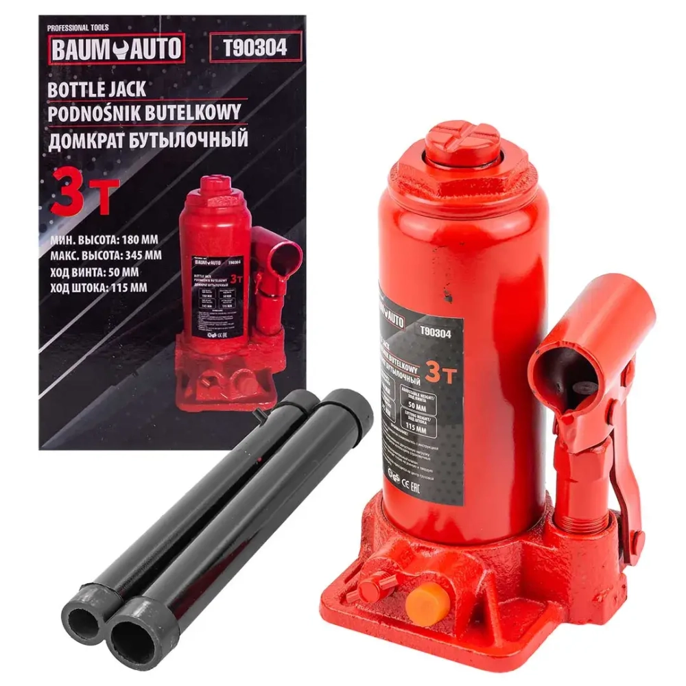Домкрат бутылочный 3т Baum Auto BM-T90304