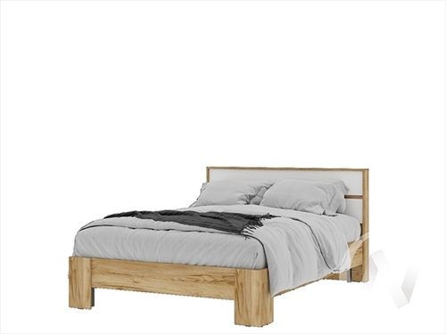 Кровать 1.4х2.0 КР 02 МС Хелен ЛДСП (дуб крафт золото/белый шагрень)