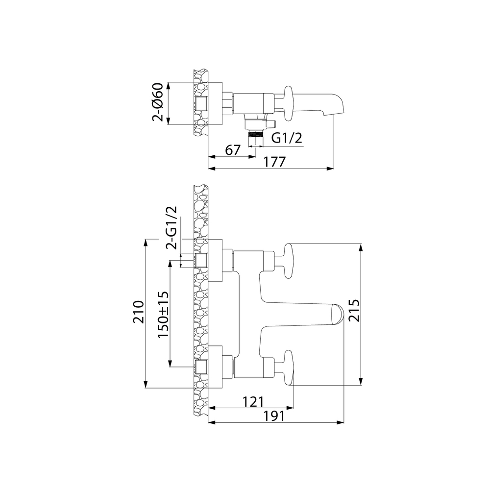 Смеситель д/ванны Acros ACRSB02i02WA IDDIS   18611