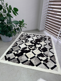 Ковер прямоугольный натуральный мех овчина, 210 х 170 см.