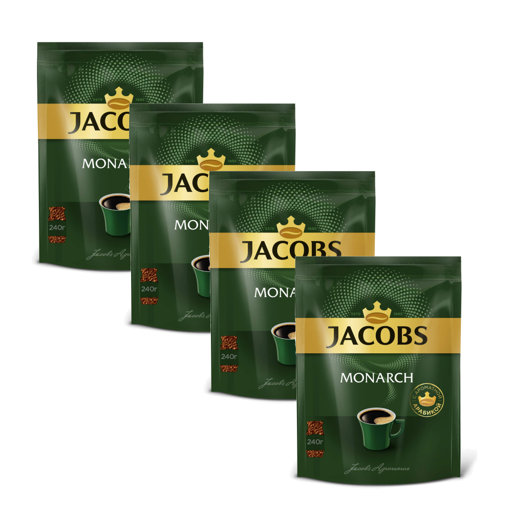 Кофе растворимый Jacobs Monarch, 240 г пакет (Якобс) х 4 шт
