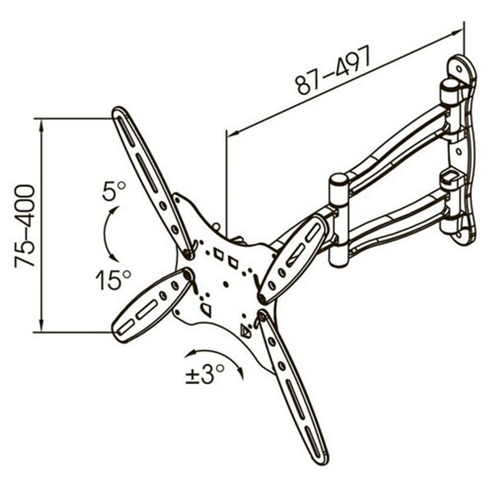 Кронштейн настенный Kromax TECHNO-5