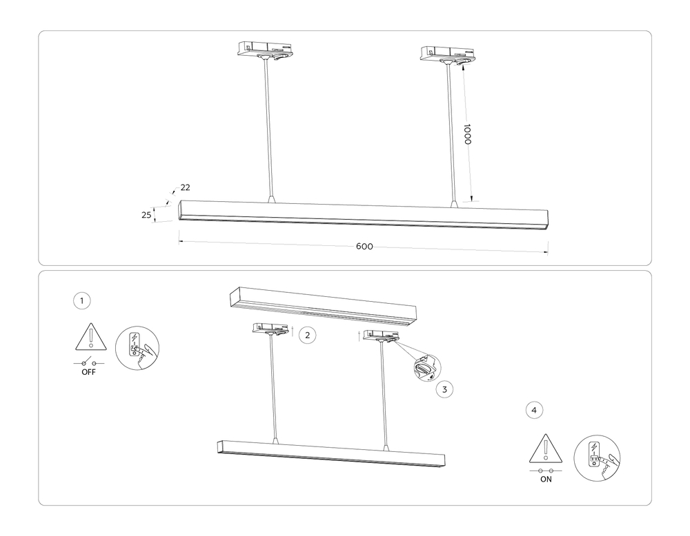 GL6782 WH белый LED 24W 3000K 600*22*1025