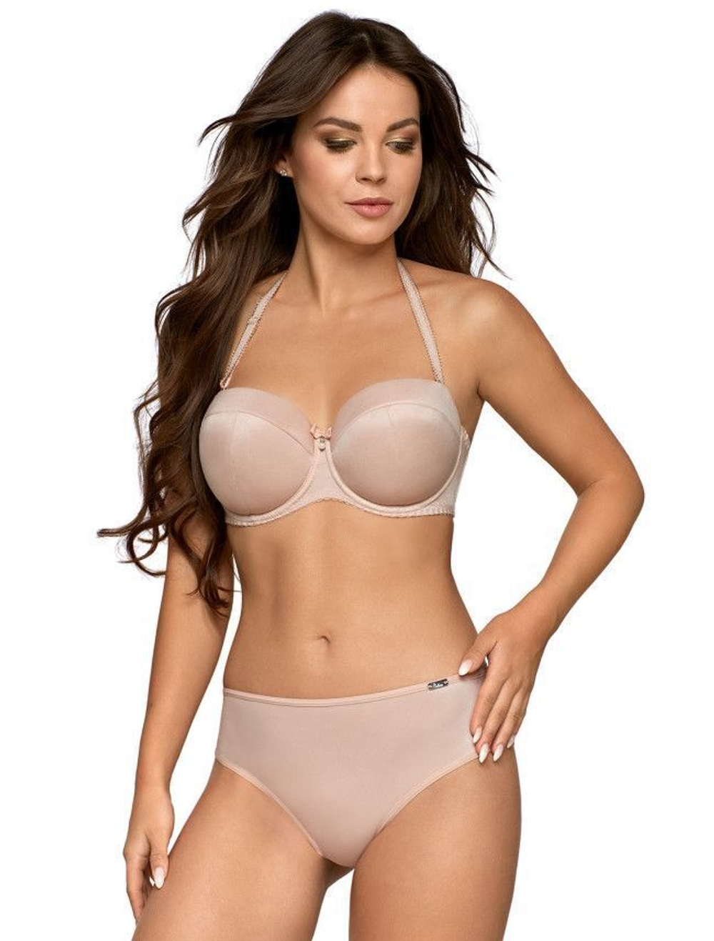 Пуш-ап бюстгальтер с дополнительными боковыми поддержками (Размер: 80A) (Цвет: телесный)