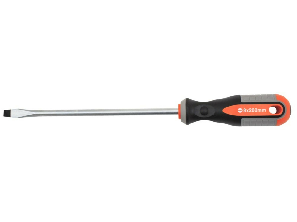 752820 Отвертка стержневая шлицевая ROUND GRIP, SL8x200 мм