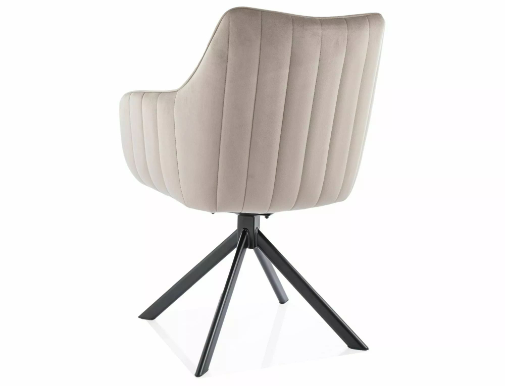 Стул SIGNAL AZALIA Velvet Bluvel 40 темно-бежевый/черный, поворотный