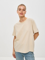 Футболка прямого кроя бежевая