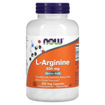 NOW Foods, L-аргинин, 500 мг, 250 растительных капсул