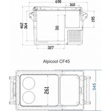 Компрессорный автохолодильник Alpicool CF45
