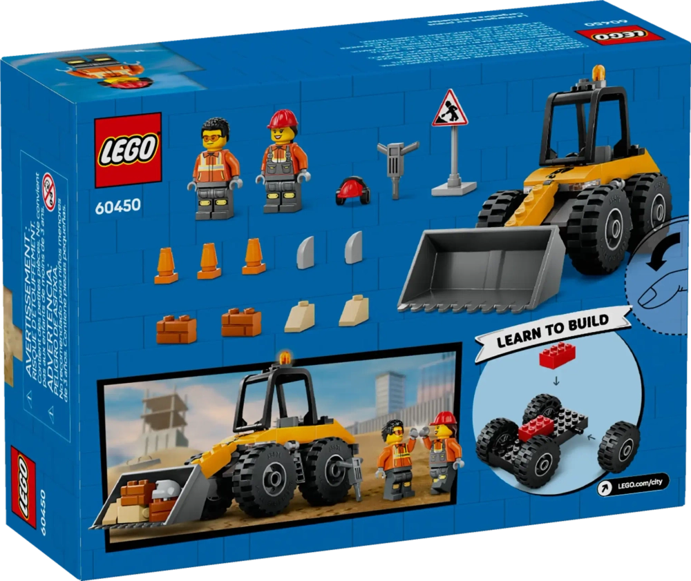 Конструктор LEGO City 60450 Желтый строительный колесный погрузчик