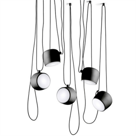Pendant design lamp  AIM by Flos (5 lampshades,  Black)