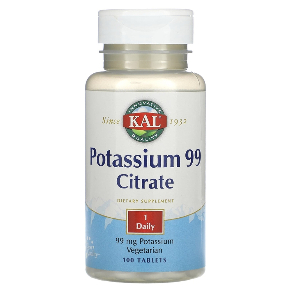 KAL Potassium 99 Citrate 99 мг 100 таблеток