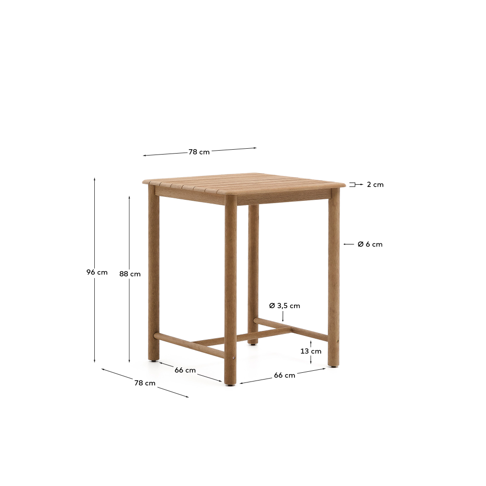 Sori Уличный стол из акации 78 x 78 см