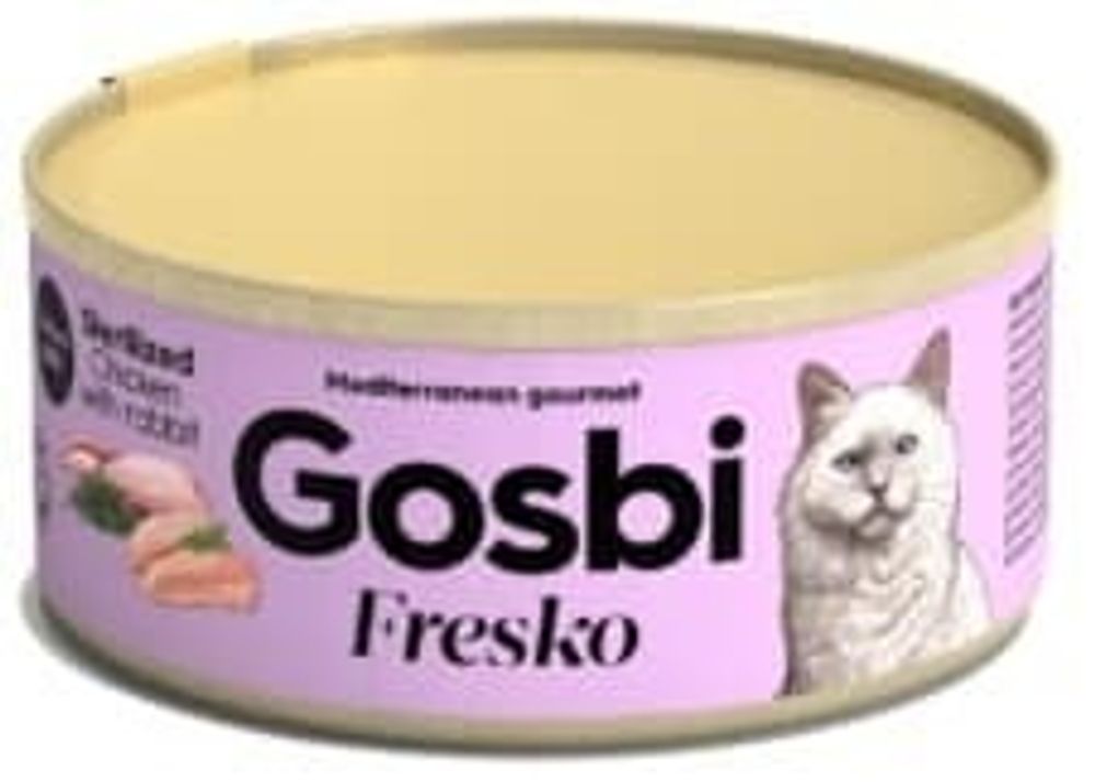 Gosbi 70г FRESKO Дополнительный корм для стерилизованных кошек. Курица и кролик