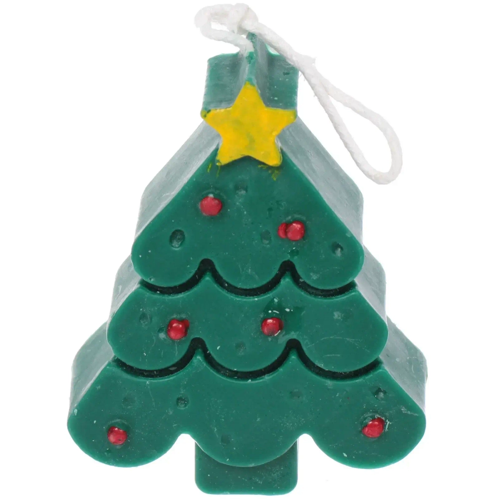 Свеча «Волшебная ёлочка» 8,1*6,2 см (65 гр), Зеленый (упаковка 12*12*3 см)