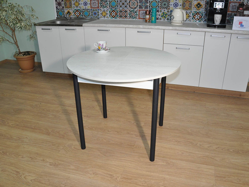 Стол обеденный Ника Бетон пайн белый/черный