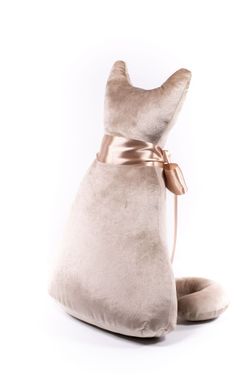 Подушка декоративная Кот Мур Вельвет Беж