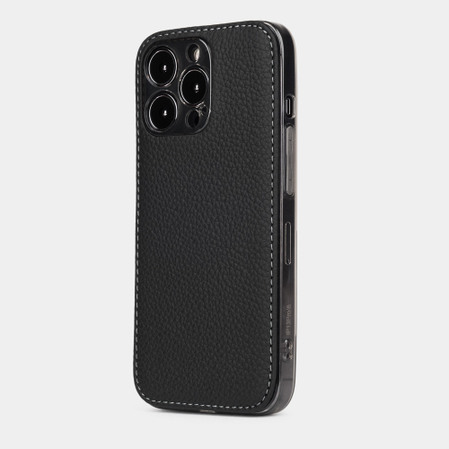 Чехол-накладка для iPhone 13 Pro из кожи теленка черного цвета
