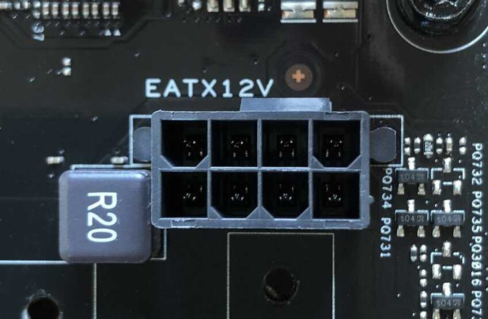 Разъем питания процессора CPU на материнской плате 8 pin