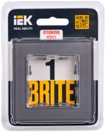 BRITE Рамка 1 -местная РУ-1-2-БрСе стекло серый IEK