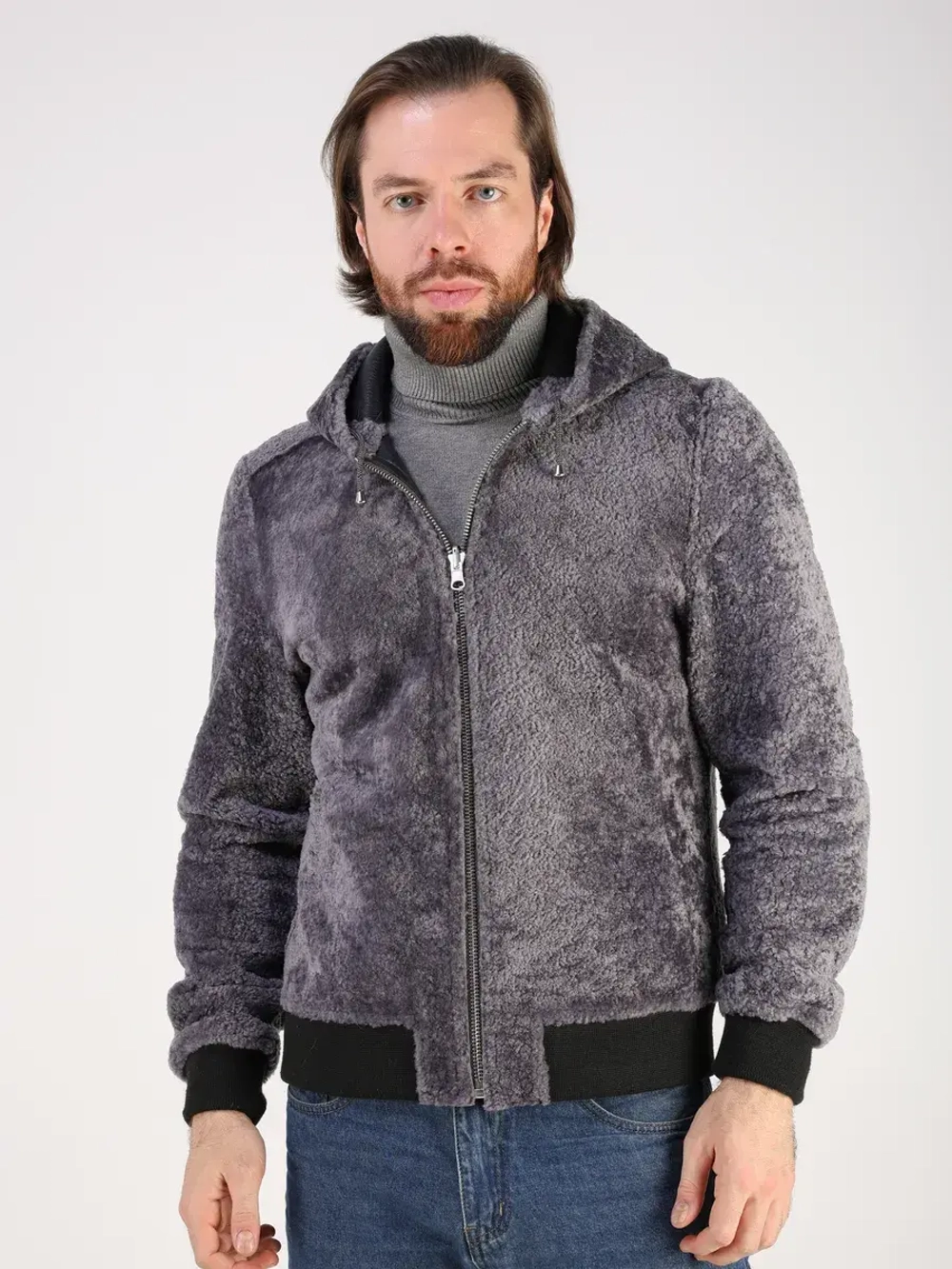 Дубленка натуральная куртка зимняя с капюшоном шуба