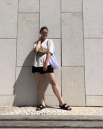 шопер Sunny, розовый с жёлтой петлей (1)